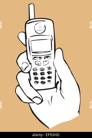 Hand mit Handy Stock Vektor