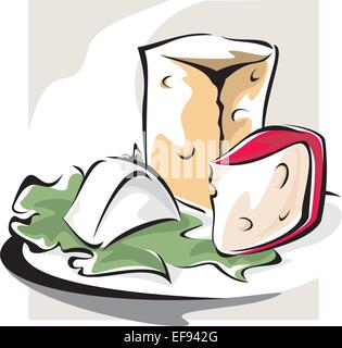 Cheese Platter Stock Vektor