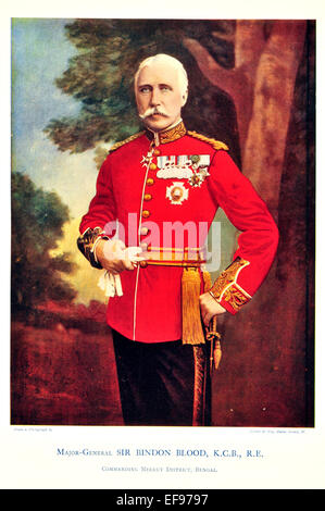 Prominente der Armee 1900 Generalmajor Sir Bindon Blut K C B R E Kommandierender Meerut Distrikt Bengal Stockfoto