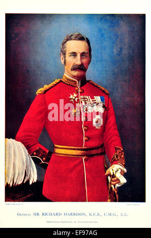 Prominente von der Armee 1900 General Sir Richard Harrison K C B C M G R E Generalinspektor der Befestigungen Stockfoto