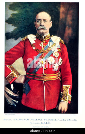 Prominente von der Armee 1900 General Sir Francis Wallace Grenfell G C B G C M G Kommandant K R R CD Gouverneur von Malta Stockfoto