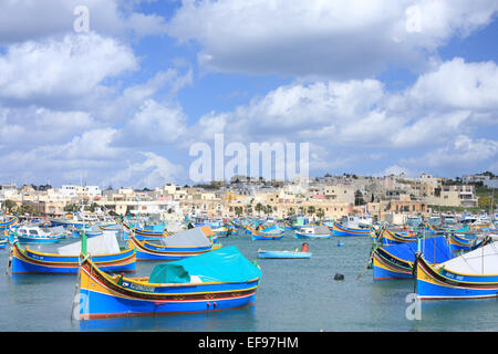 Marsaxlokk Hafen / Malta Stockfoto