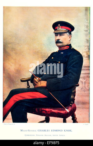 Prominente von der Armee 1900 Generalmajor Charles Edmond Knox Kommandeur 12. Brigade-Südafrika Stockfoto