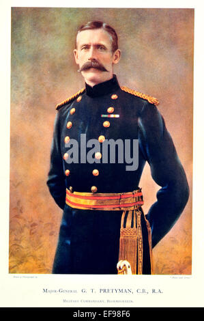 Prominente von der Armee 1900 Generalmajor G T Pretyman C B R A militärische Kommandanten Bloemfontein Stockfoto