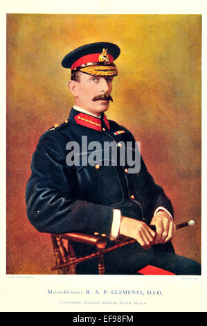 Prominente der Armee 1900 Generalmajor R A Clements D S O Kommandeur 12. Brigade-Südafrika Stockfoto