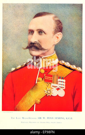 Prominente von der Armee 1900 Generalmajor Sir Penn Symons K C B tödlich verwundet Talana Hill Südafrika Stockfoto