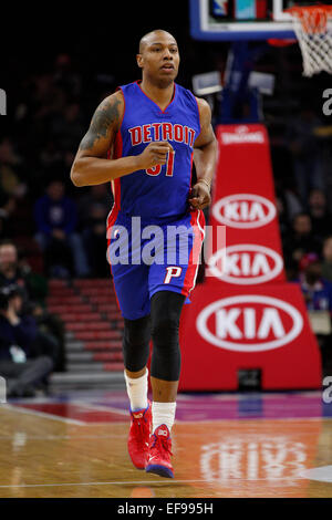 28. Januar 2015: Detroit Pistons weiterleiten Caron Butler (31) in Aktion während der NBA-Spiel zwischen den Detroit Pistons und die Philadelphia 76ers im Wells Fargo Center in Philadelphia, Pennsylvania. Die Philadelphia 76ers gewann 89-69. Stockfoto