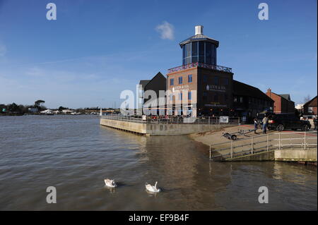 Littlehampton, Sussex UK - Blick und Meer Beobachtung Turm auf den Fluss Arun Littlehampton Hafen Stockfoto