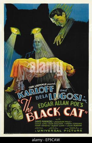 Die schwarze Katze - 1934 - Filmplakat Stockfoto