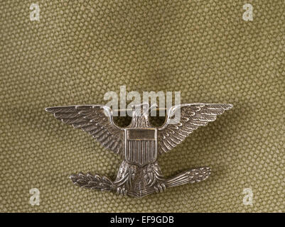 Vogel-Oberst silbernen Adler Rangabzeichen Stockfoto