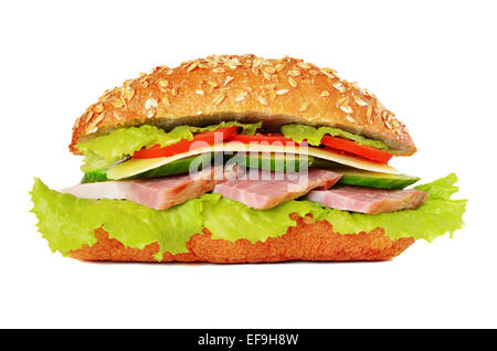 Sandwich für das Frühstück auf einem weißen Hintergrund isoliert Stockfoto