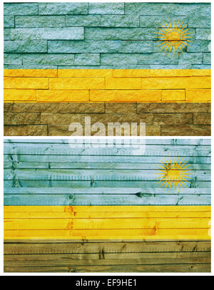 Vintage Wand Flagge Ruanda Stockfoto