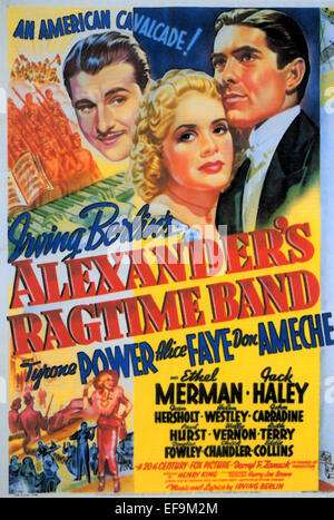 DON AMECHE, TYRONE POWER, Alice Faye, Plakat, ALEXANDER'S RAGTIME BAND, 1938 Stockfoto