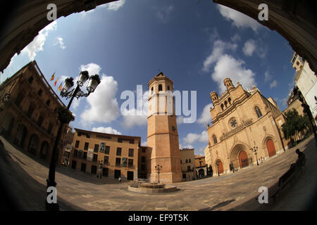 Bild von dem Markt Platz von Castellon De La Plana, Spanien. Stockfoto