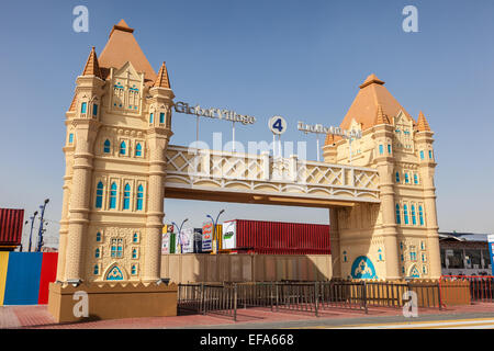 Global Village Dubailand Unterhaltungsstadt außerhalb von Dubai, Vereinigte Arabische Emirate Stockfoto