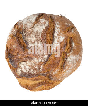Rustikales Sauerteigbrot isoliert auf weiss Stockfoto