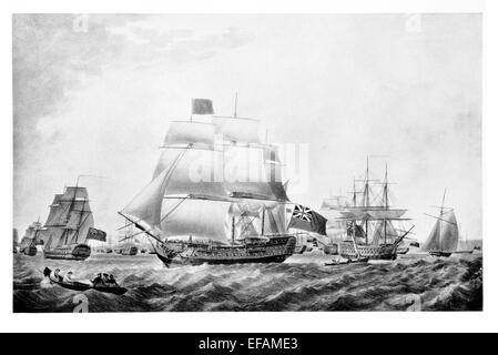 HMS Sieg bei Spithead startete 1765 nicht gesegelt seit 1812 dauerhaft Portsmouth angedockt Stockfoto