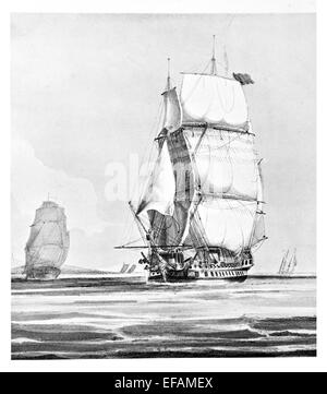 HMS Aboukir 1807 Walcheren Expedition 1809 Ostsee Flaggschiff 1812 Sir T Byam Martin. Verkaufte 1838 Stockfoto