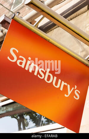 Sainsburys Zeichen Stockfoto