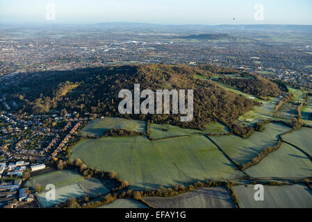 Eine Luftaufnahme des Robinswood Hill. Ein Naturschutzgebiet in der Nähe von Gloucester Stockfoto