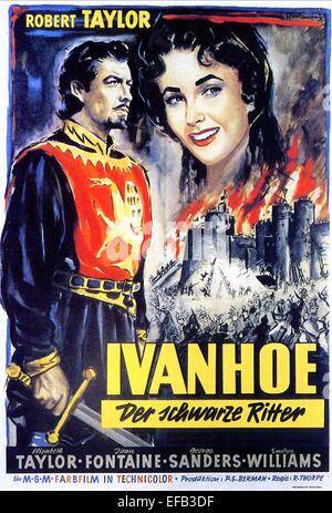 ROBERT TAYLOR, Elizabeth Taylor, Plakat, Ivanhoe, 1952 Stockfoto