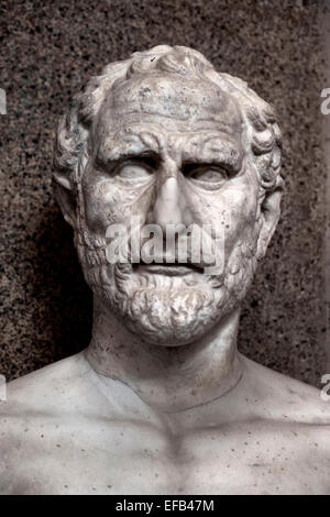 Demosthenes 384 – 322 v. Chr. bekannten griechischen Staatsmann und Redner des antiken Athens (1. Jahrhundert n. Chr. Vatican Museum Rom-Italien) Stockfoto