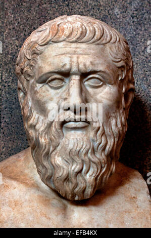 Plato oder Platon 427-c. 347 v. Chr. Philosophen Philosophie Griechisch Griechenland (Vatican Museum Rom-Italien) Stockfoto