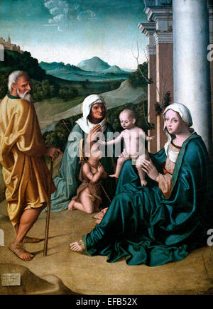 Heilige Familie mit St Elizabeth und der junge Johannes der Täufer, 1515 Palmezzano, Marco (1458-1539) Pinakothek Vatican Museum Rom Italien Stockfoto