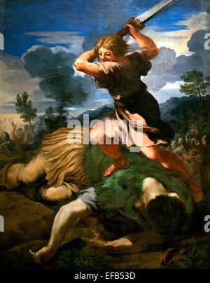David tötet Goliath von Cortona, Pietro da (Berrettini) (1596 – 1669) Pinakothek Vatican Museum Rom Italien Stockfoto
