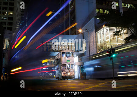 Straßenbahn in Hongkong Stockfoto