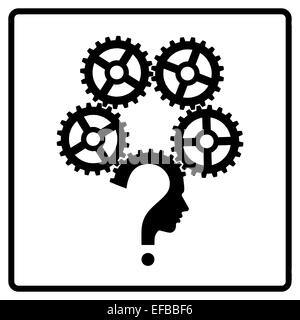 Menschlichen Kopfbedeckung Fragezeichen Stockfoto