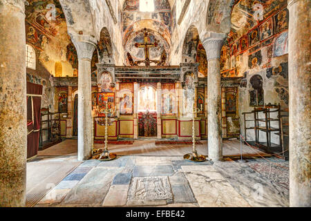 Die Kirche des Heiligen Dimitrios (Metropolis) in Mystras, Griechenland Stockfoto