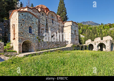 Das Kloster der Hodegetria (Aphendiko) in Mystras, Griechenland Stockfoto