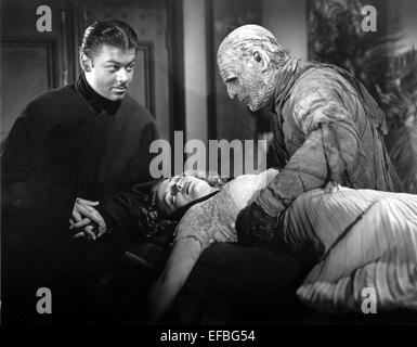 TURHAN BEY, ELYSE KNOX, Lon Chaney jr., der MUMIE Grab, 1942 Stockfoto