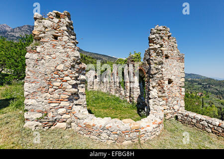 Das Refektorium des Saint Sophia Kloster in Mystras, Griechenland Stockfoto