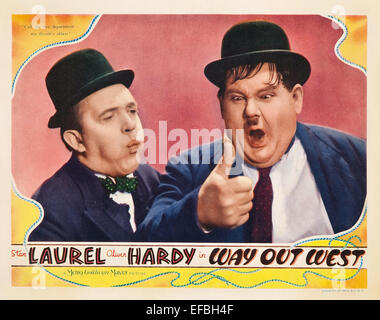 STAN LAUREL, Oliver Hardy, Plakat, WAY OUT WEST, 1937 Stockfoto