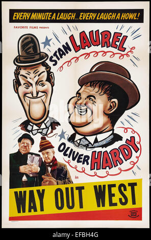 STAN LAUREL, Oliver Hardy, Plakat, WAY OUT WEST, 1937 Stockfoto