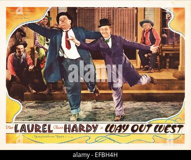 OLIVER HARDY, Stan Laurel, Plakat, WAY OUT WEST, 1937 Stockfoto