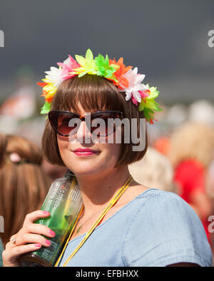 28. Juni 2014. Eine Menge sammeln für Lana Del Ray am Samstagnachmittag. Stockfoto