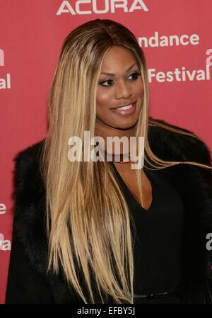 Park City, UT, USA. 30. Januar 2015. Laverne Cox im Ankunftsbereich für Oma-Premiere auf der 2015 Sundance Film Festival, Eccles Center, Park City, UT 30. Januar 2015. Bildnachweis: James Atoa/Everett Collection/Alamy Live-Nachrichten Stockfoto