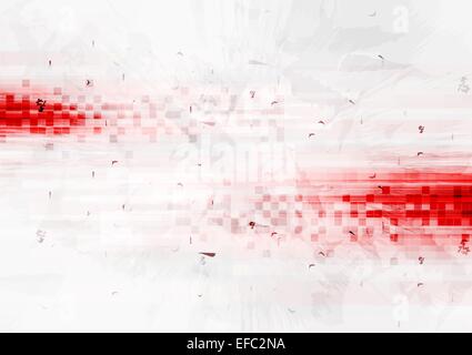 Grunge rot Hi-Tech-Hintergrund mit Quadraten. Vektor-design Stockfoto