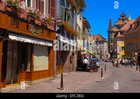 Colmar, Fachwerkhäuser, Altstadt, Elsass, Wein Route, Elsass Wein Route, Haut-Rhin, Frankreich, Europa. Stockfoto