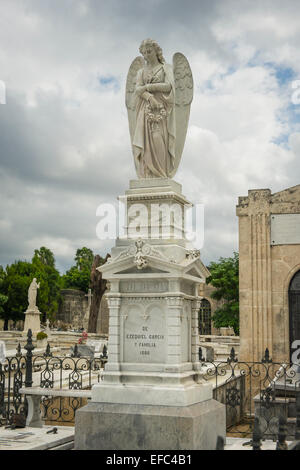 Kuba Havanna La Habana Vieja Nekropole de Colon Altstadt Friedhof 1860 2m auf 135 Hektar Denkmal Ezequiel Garcia & Familie begraben Stockfoto