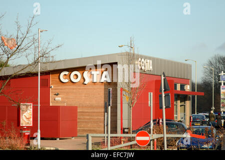 Costa Coffee Drive-through am Seil gehen, Bedford, Bedfordshire, England Stockfoto