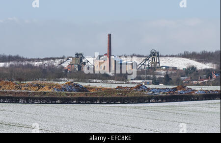 Pleasley Zeche, ein arbeitendes Museum. Stockfoto