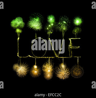 Liebe Wunderkerze Feuerwerk Licht Alphabet (Valentinstag) Stockfoto