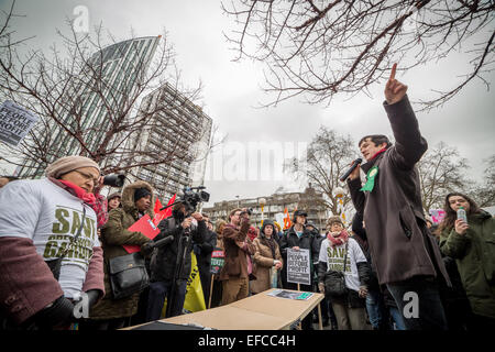 London, UK. 31. Januar 2015.  Marsch für Häuser und Wohnungen Rechte Credit: Guy Corbishley/Alamy Live-Nachrichten Stockfoto