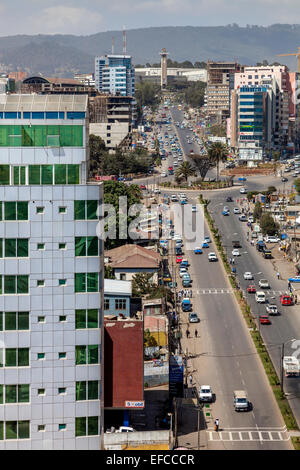 Erhöhten Blick von Addis Abeba, Äthiopien Stockfoto