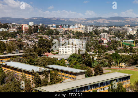 Erhöhten Blick von Addis Abeba, Äthiopien Stockfoto