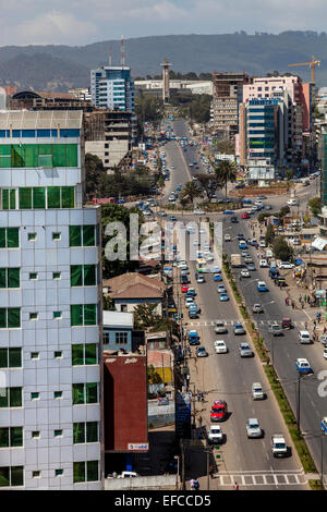 Erhöhten Blick von Addis Abeba, Äthiopien Stockfoto